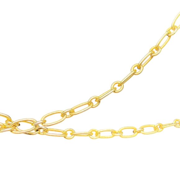 Vintage Black Gold Faceted Beads Double-Strand Chain Necklace Gold Tone - Picture 7 of 7